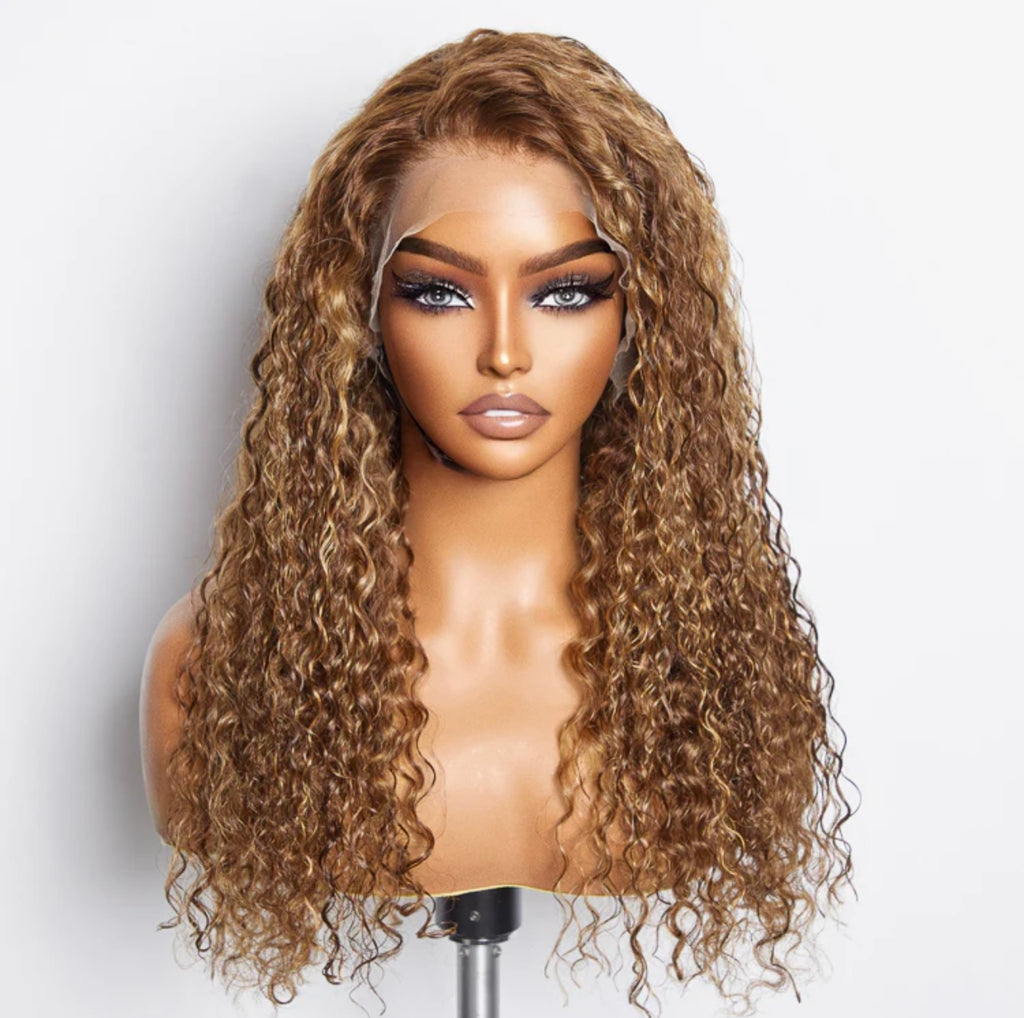 Pre-Plucked 13x4 Lace Front Water Wavy Wig Free Part 150% Density