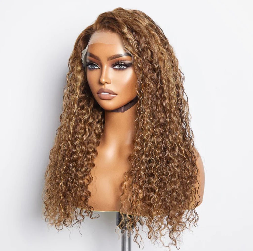 Pre-Plucked 13x4 Lace Front Water Wavy Wig Free Part 150% Density