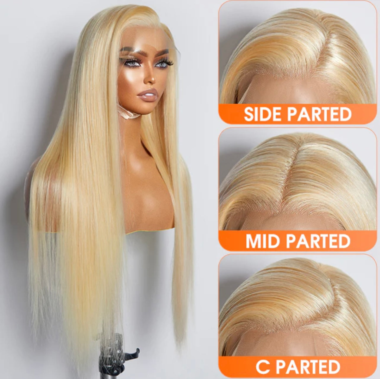 13x4 #613 Straight Lace Frontal Wig 150% Density