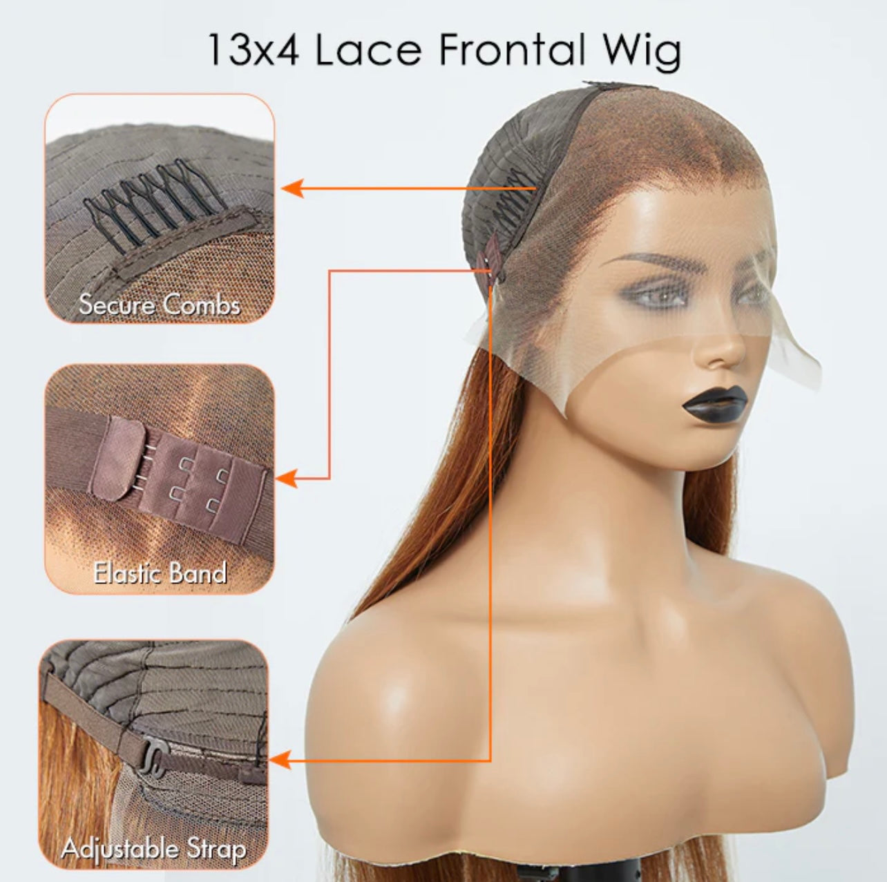 Pre-Plucked 13x4 Lace Front Straight Wig Free Part 150% Density