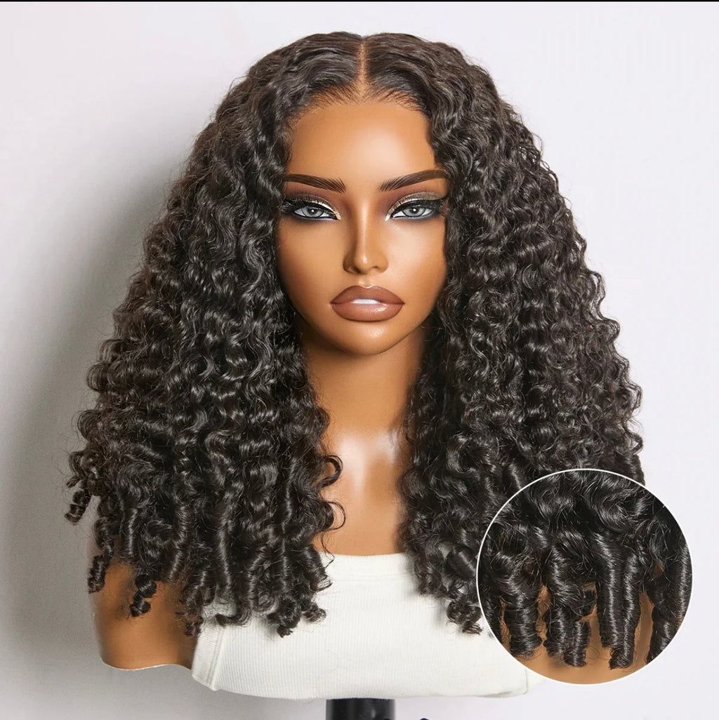 150% Density 13x6 Glueless 3D Cap Pre-bleached Lace Frontal Wig Burmese Curly