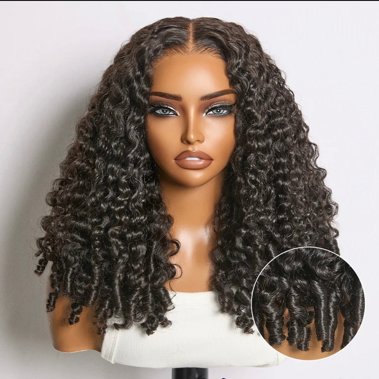 150% Density 13x6 Glueless 3D Cap Pre-bleached Lace Frontal Wig Burmese Curly