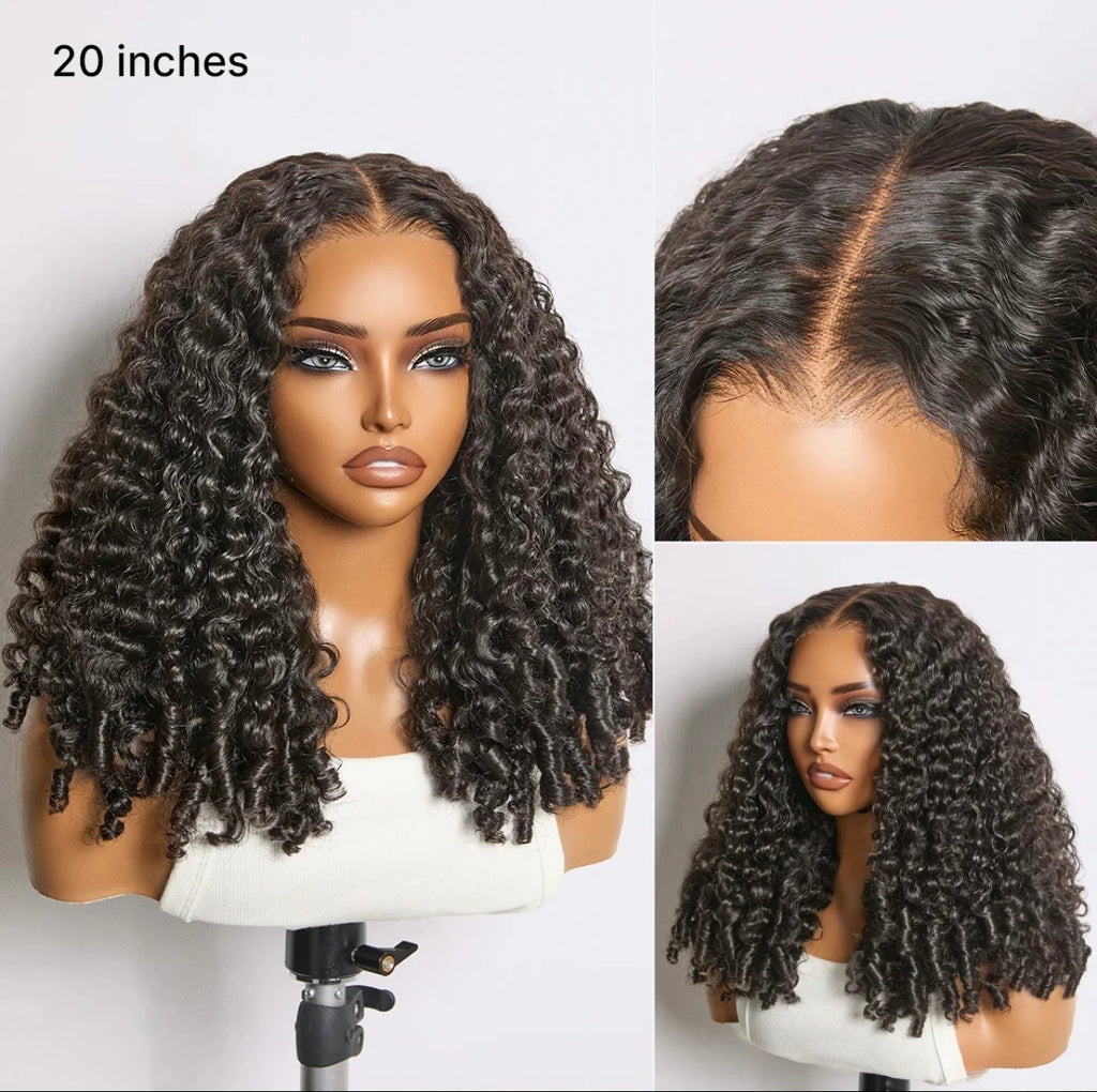 150% Density 13x6 Glueless 3D Cap Pre-bleached Lace Frontal Wig Burmese Curly