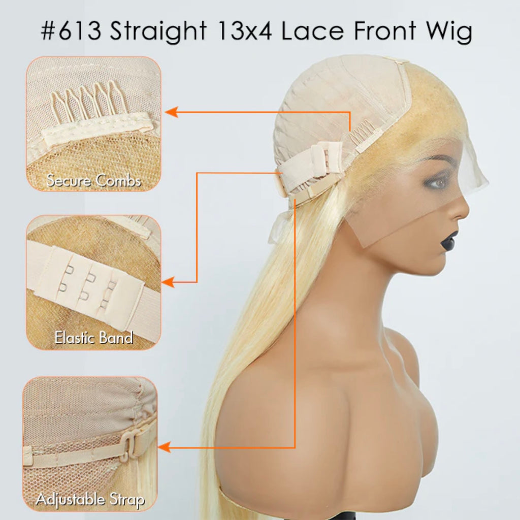 13x4 #613 Straight Lace Frontal Wig 150% Density