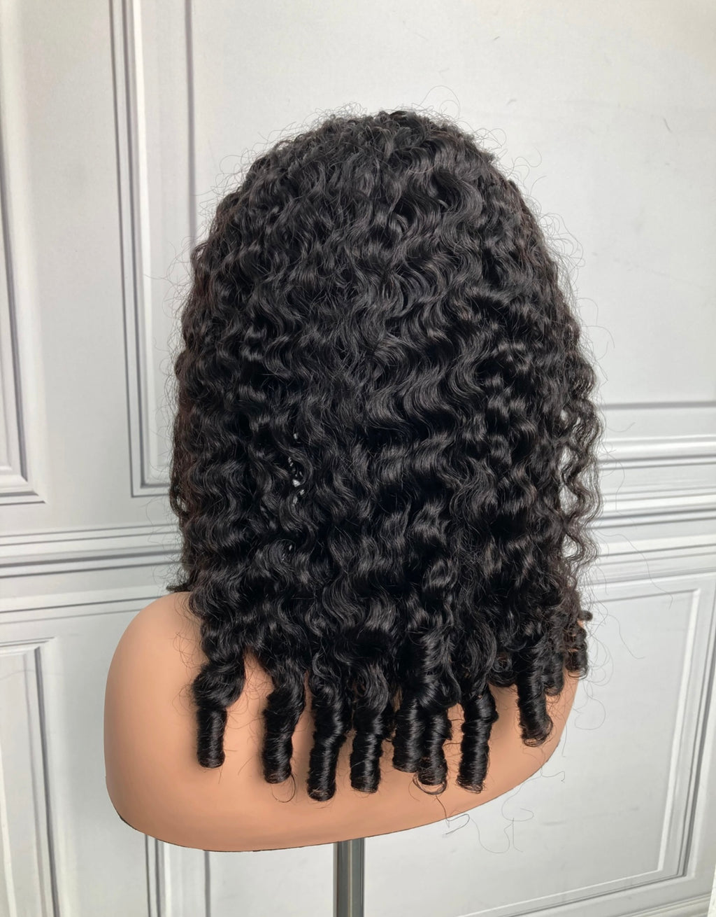 #1B Natural Black Burmese Curly Half Wig 180% Density